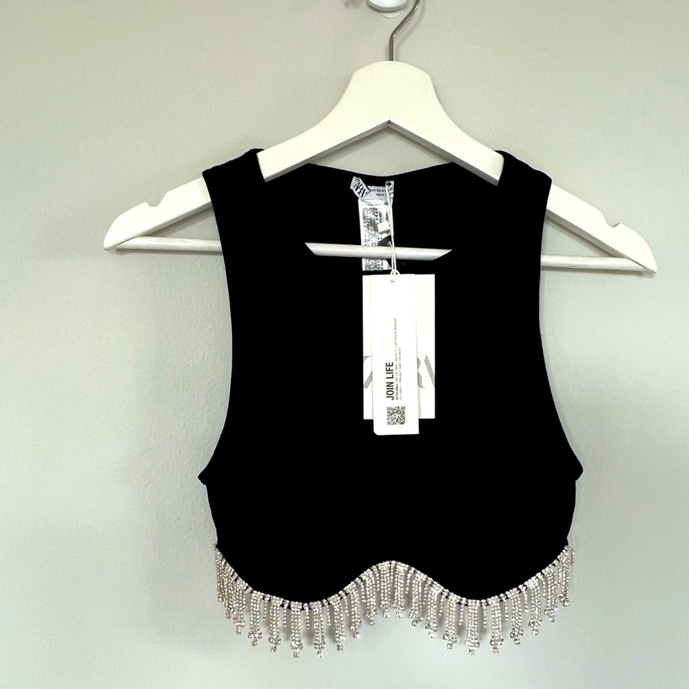 ZARA NWT Jewelled Tank Top, Size Small